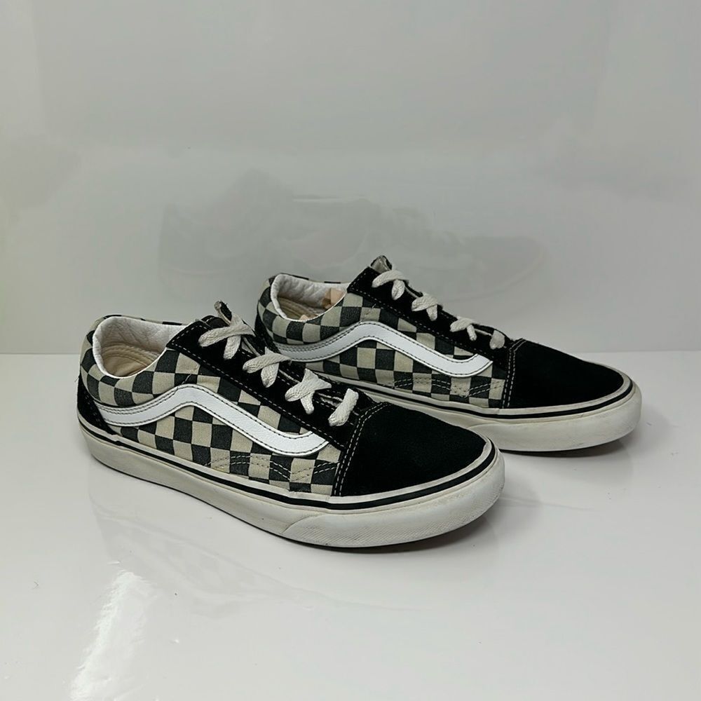 Vans "Primary Check Old Skool" Sneakers (Black/White) Unisex Checkerboard Shoes - Picture 1 of 6